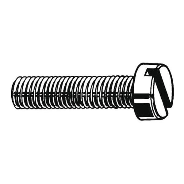 #8-32 x 2 in Slotted Pan Machine Screw, Zinc Plated Steel, 100 PK
