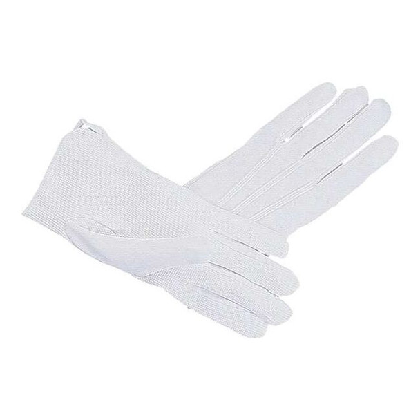 Knit Gloves, PVC, Dotted, Palm, Not Rated Abrasion Level, White, L, 1 PR