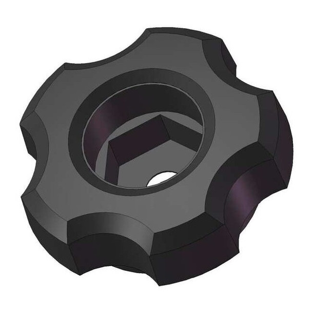 Snap Lock Fluted Knob, M10 Thread Size, 1-3/4" Dia.