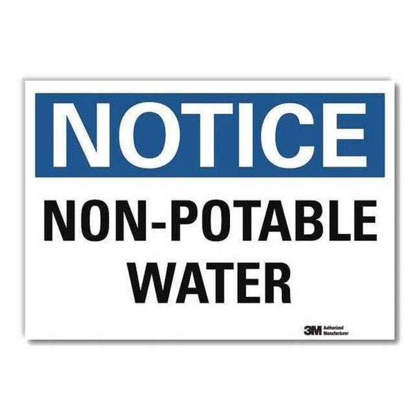 Notice, Non-Potable Water, 10 in x 14 in,  Reflective Sheeting, U5-1425-RD_14X10
