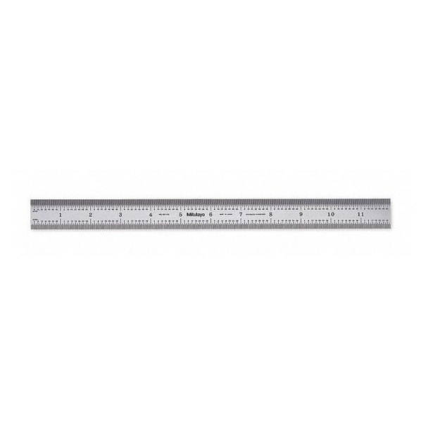 Mitutoyo Steel Rule,Rigid,12 In,32/64/0.5/1mm 182-125