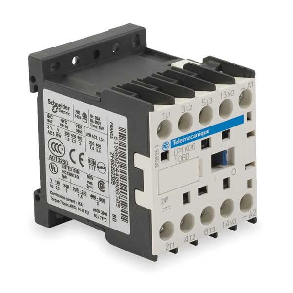 IEC Miniature Magnetic Contactor, 1NO, 24V DC, 3 P, Non-Reversing, Screw Clamp