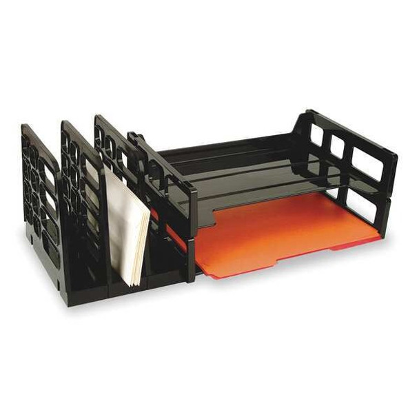 Officemate Letter Tray/File Holder,Black,7 1/4 in H 26152 Officemate Letter Tray/File Holder,Black,7 1/4 in H 26152