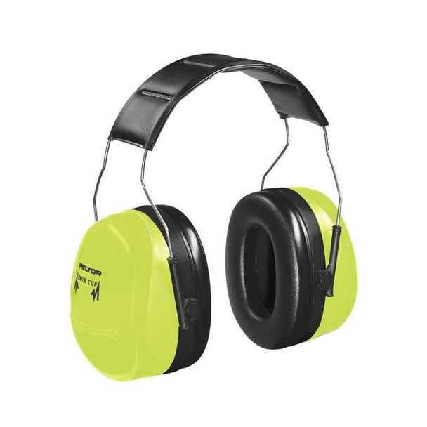 Peltor Optime Over-the-Head Earmuffs, Passive, NRR 30dB, Black/Green