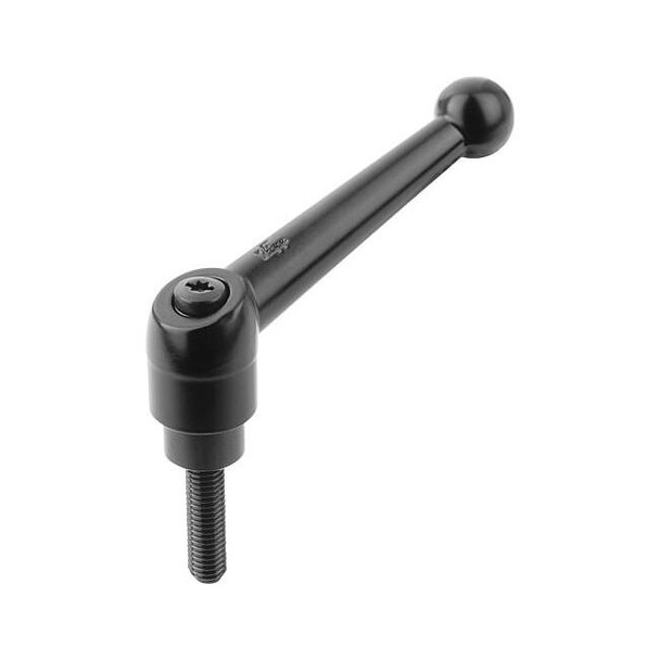 Adjustable Handle, Size: 2 M10X30 Zinc, Black Satin, Comp: Steel