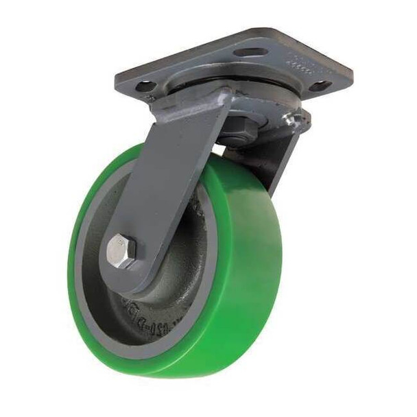 Hamilton Plate Caster,Swivel,Poly,6 in.,1250 lb. S-WH-6DB
