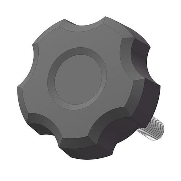 Fluted Knob with Screw, 1/4-20 Thread Size, 1.00"L, Steel