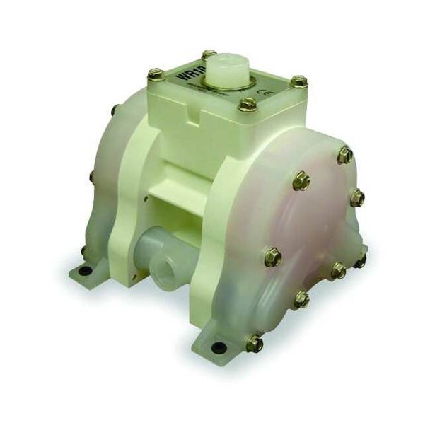 Double Diaphragm Pump, Polypropylene, Air Operated, PTFE, 6.8 GPM