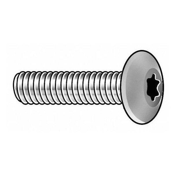1/4"-20 x 1 in Torx Button Machine Screw, Zinc Plated Steel, 100 PK