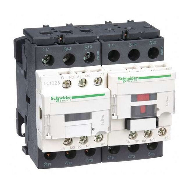 IEC Magnetic Contactor, 1NC/1NO, 120V AC, 3 P, Reversing, Screw Clamp