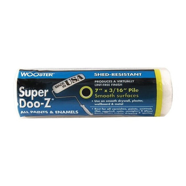 Wooster 7" Paint Roller Cover, 3/16" Nap, Woven Fabric R206-7