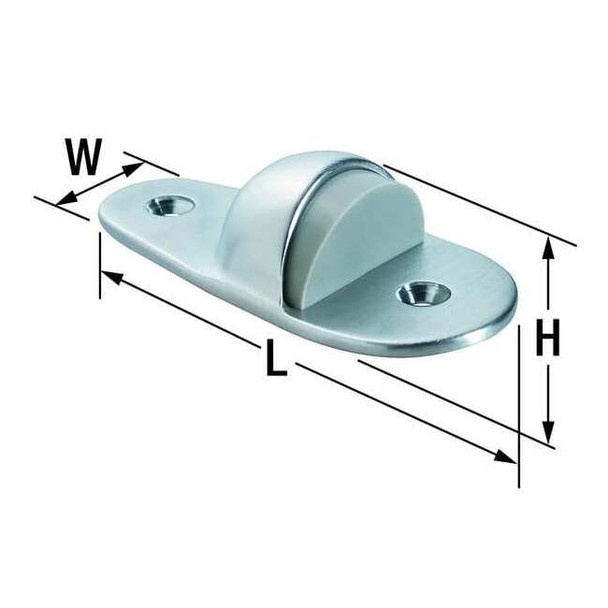 Rockwood Dome Door Stop, Cast Brass, 1-1/8"H x 2"W 445.26D