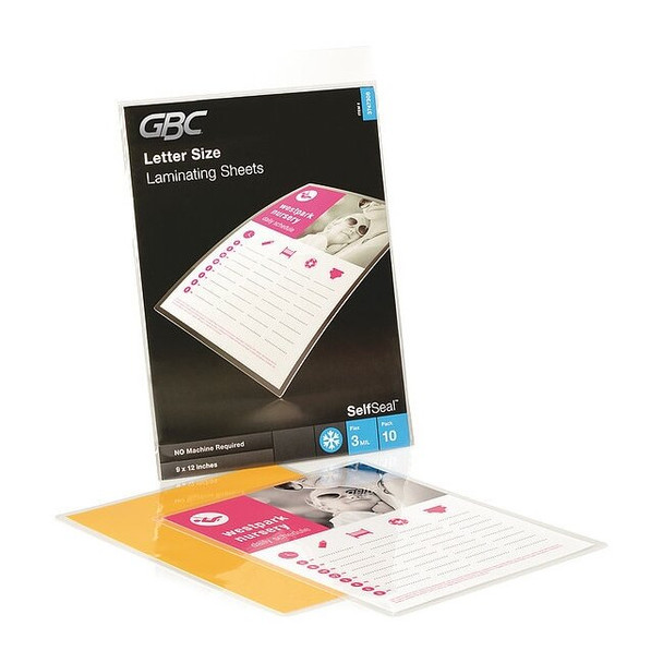 Gbc Laminating Sheet,11 1/2in W,9in L,PK10 3747308CF