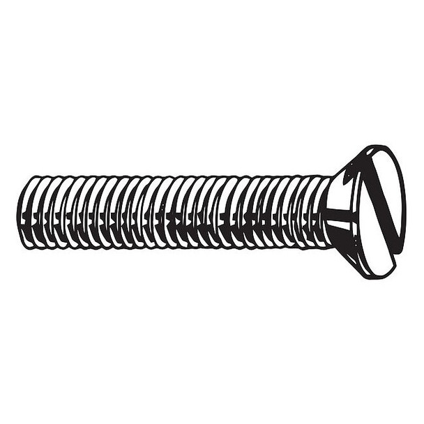 M1.6-0.35 x 8 mm Slotted Flat Machine Screw, Plain 18-8 Stainless Steel, 25 PK