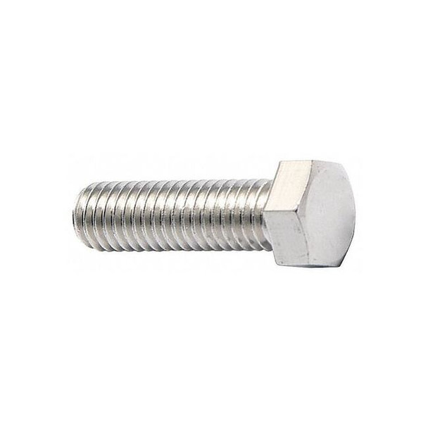 18-8, 3/8"-16 Hex Head Cap Screw, Plain Stainless Steel, 2-1/2 in L, 25 PK