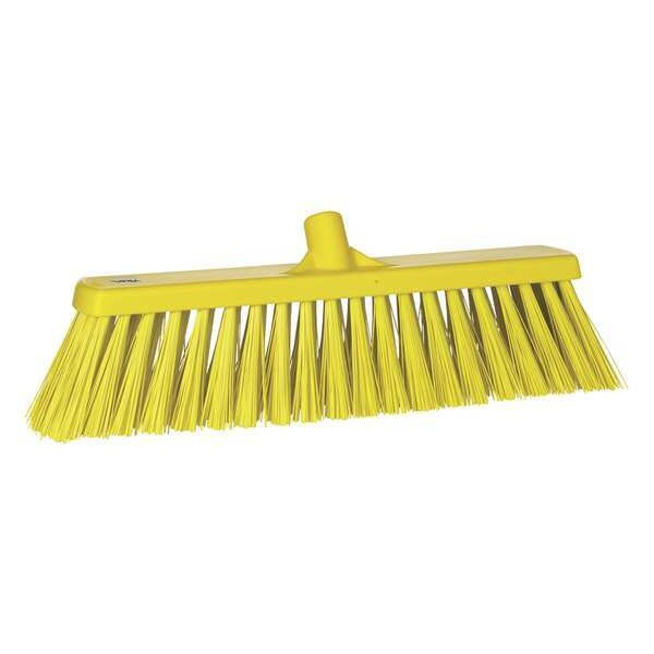 Vikan 2 1/2 x 19 in Sweep Face Broom Head, Stiff, Synthetic, Yellow 29206