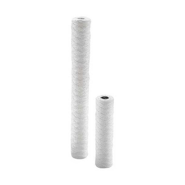 String Wound Filter Cartridge, 10 gpm, 10 Micron, 2-7/16" O.D., 20 in H, 6 PK