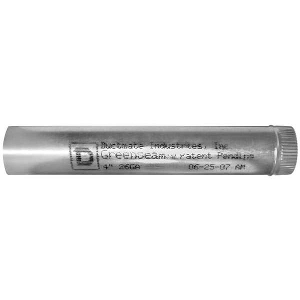 Round Rigid Ducts, 10 in Duct Dia, Galvanized Steel, 24 ga GA, 60" L