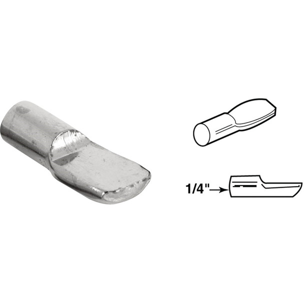 Prime-Line 1/4 In. Nickel Spoon-Style Shelf Support Peg (8-Count) U 10163