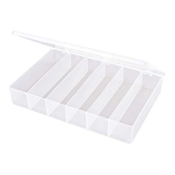 Compartment Box with 6 compartments, Plastic, 2 5/16 in H x 8-1/2 in W