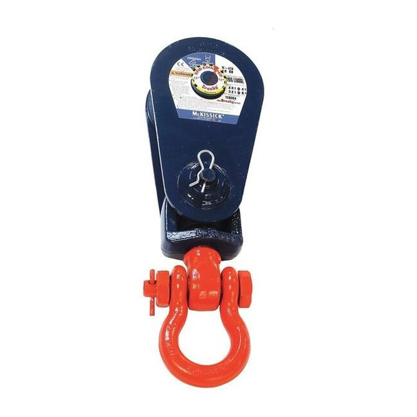 Snatch Block, Wire Rope, 3/4 in Max Cable Size, 16,000 lb Max Load, Painted