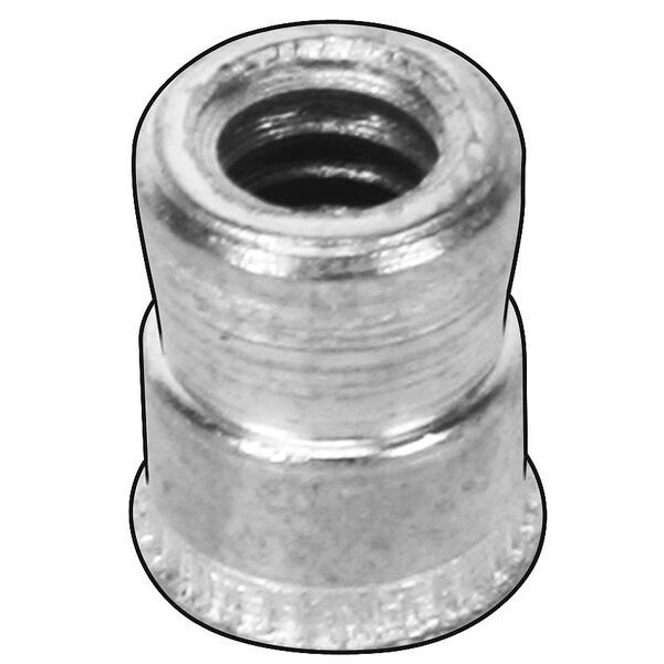 Nut Insert, 5/16"-18 Thrd Sz, 39/64 in L, Sleeve, Stainless Steel, Plain, 10 PK