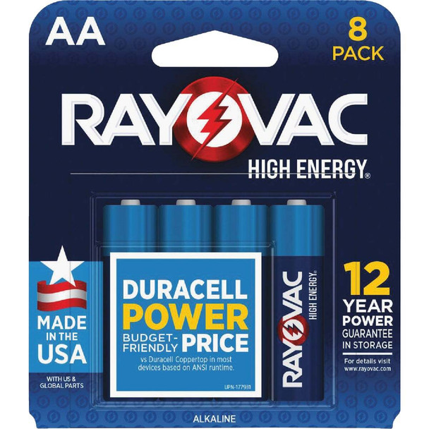 Rayovac High Energy AA Alkaline Battery (8-Pack) 815-8T