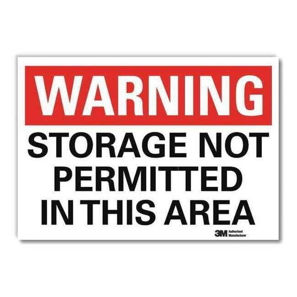 Lyle Warning Sign,Storage Not Permitted,14inW U6-1230-RD_14X10