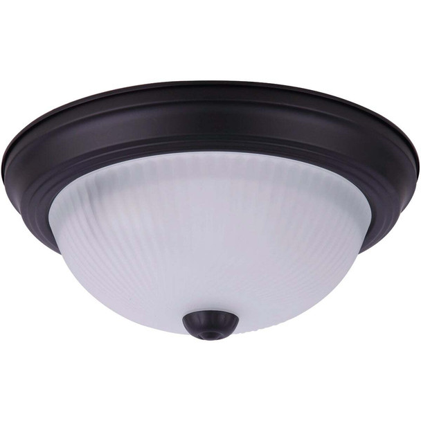 Canarm 11 In. Matte Black Flush Mount, Frosted Glass IFM211MBK-RGF