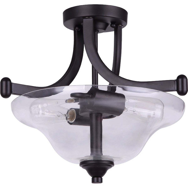 Home Impressions 15 In. Oil Rubbed Bronze Semi-Flush Mount Ceiling Light Fixture