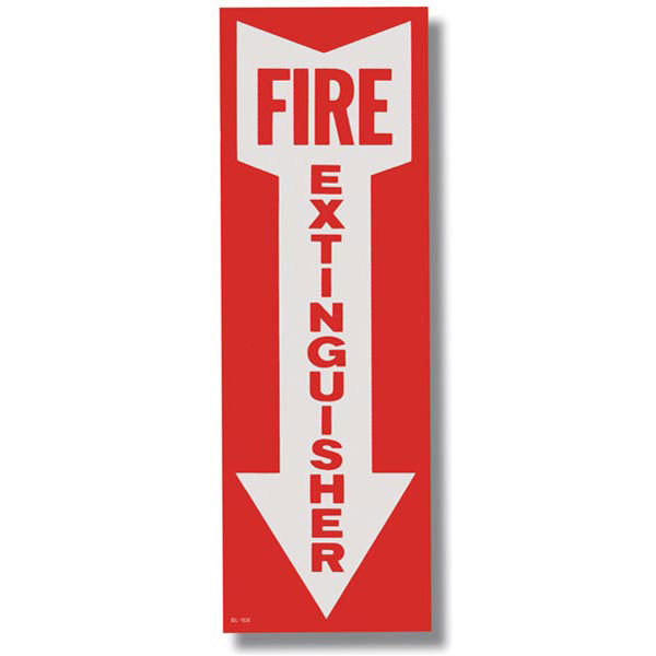 Fire Extinguisher Arrow Sign, Self-Adhesive Vinyl