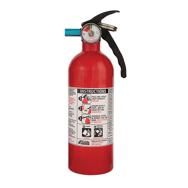 Kidde FS5 2 lb BC w/ Metal Valve & Plastic Strap Bracket (Disposable)
