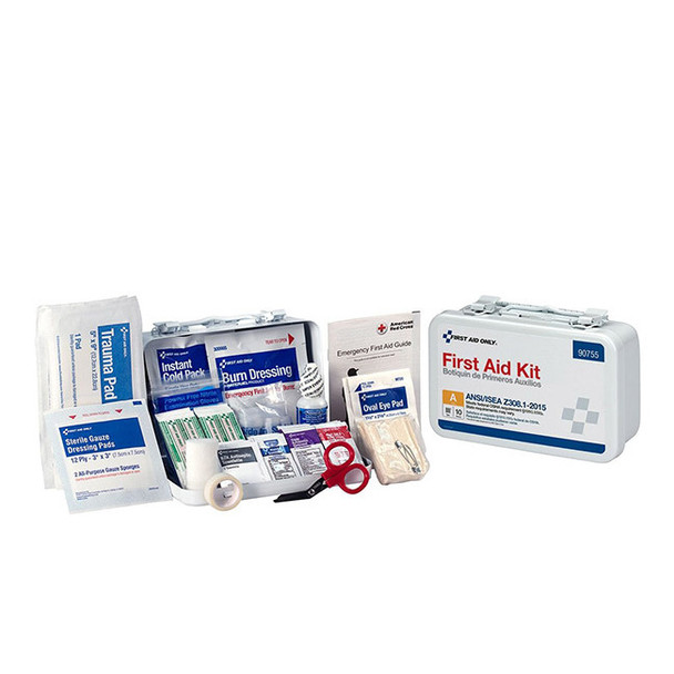 10-Person ANSI A Bulk Weatherproof Metal First Aid Kit