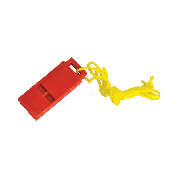 Plastic Whistle w/ Lanyard, Red, 1/Each