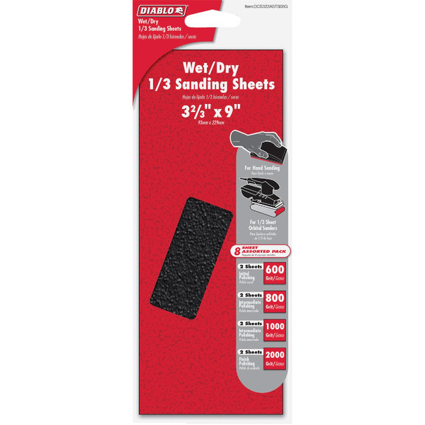 Diablo Sanding Sheet Ast Pack DCS323ASTS08G