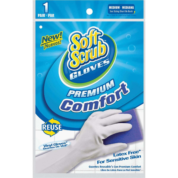 Soft Scrub Medium Premium Comfort Vinyl Rubber Glove 12612-26
