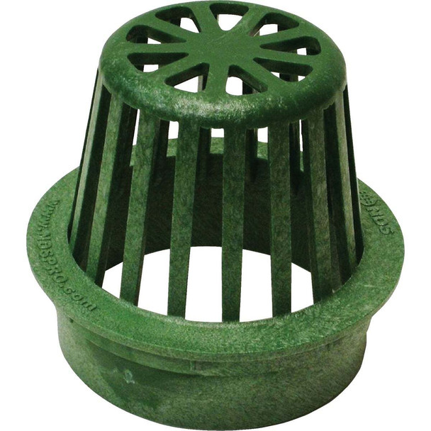 NDS 4 In. Green Structural Foam Polyethylene Atrium Drain Grate 75