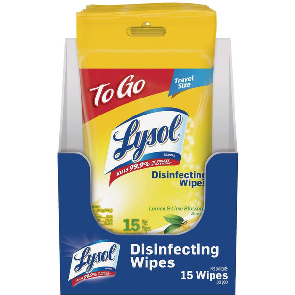 Lysol Lemon & Lime Disinfecting Wipes To Go Flatpack (15-Count) 1920099799
