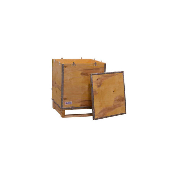 Global Industrial 4 Panel Hinged Shipping Crate w/Lid & Pallet 23-1/4""L x 23-1/