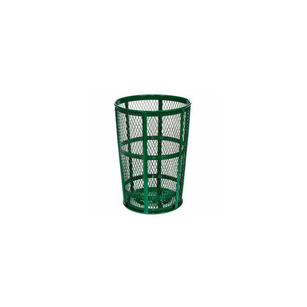 Global Industrial Outdoor Steel Mesh Corrosion Resistant Trash Can 48 Gallon Gre