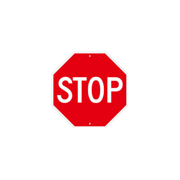 NMC TM34J Traffic Sign Stop Sign 18"" 18"" X 18"" White