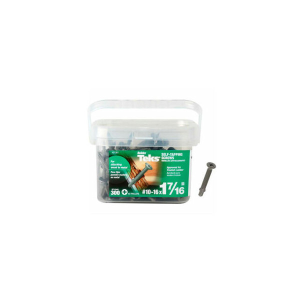 ITW Teks Screw w/ Wings - #10-16 x 1-7/16"" - Phillips Flat Head - Pkg of 300 -