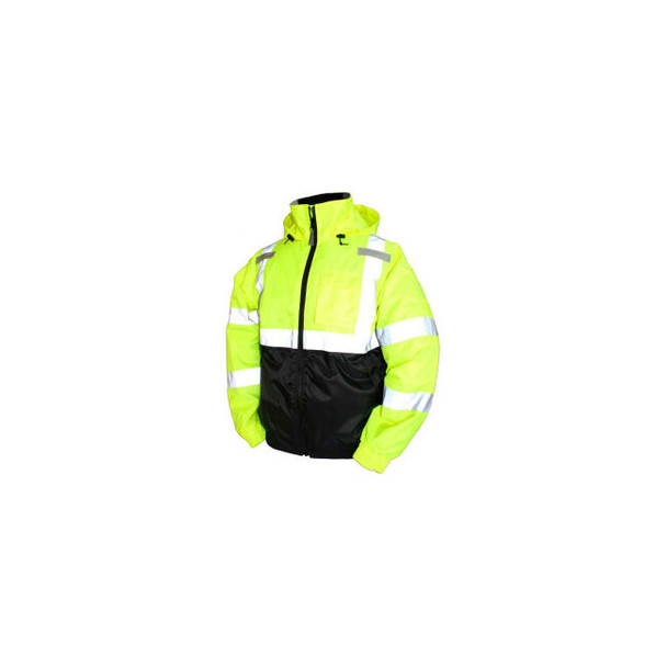 Tingley J26112 Bomber II Hooded Jacket Fluorescent Yellow/Green/Black Large