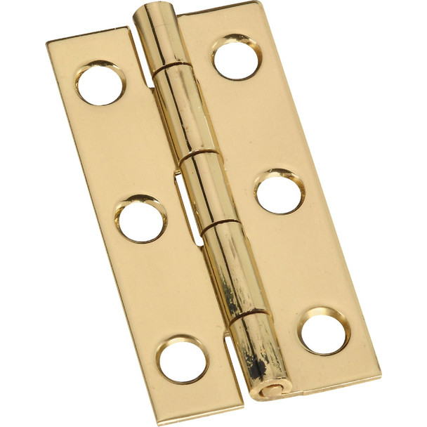 National Hardware 1 In. x 2 In. Brass Narrow Decorative Hinge (2-Pack) N211-235