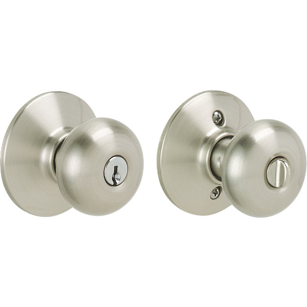 Schlage Plymouth Satin Nickel Entry Door Knob  F51VPLY619