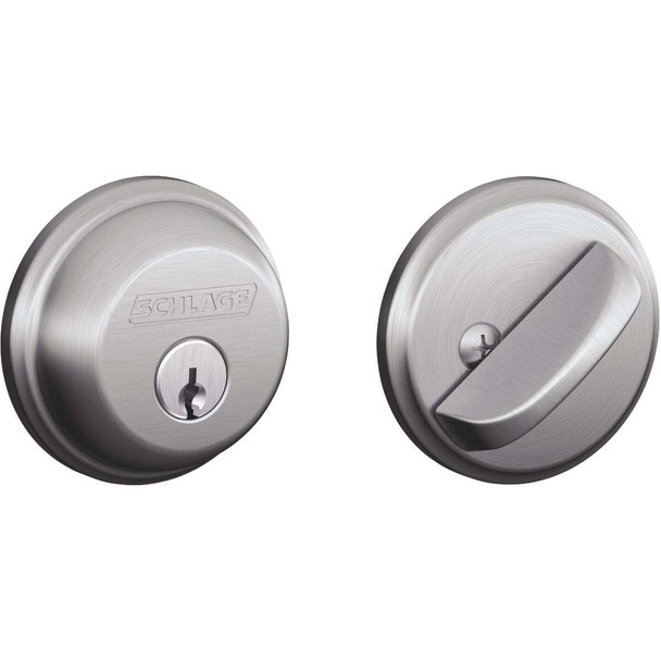 Schlage Light-Duty Commercial Satin Chrome Single Cylinder Deadbolt B60CSG626