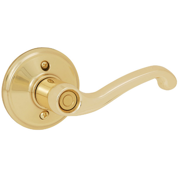 Schlage Flair Polished Brass Privacy Door Lever F40VFLA605