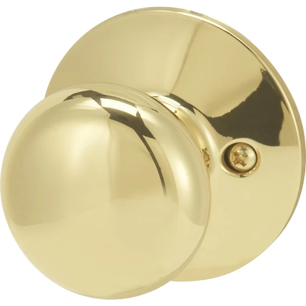 Schlage Plymouth Bright Brass Dummy Door Knob F170VPLY605