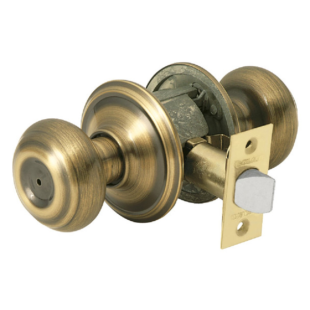 Schlage Georgian Antique Brass Bed & Bath Door Knob F40VGEO609