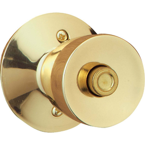 Schlage Bell Bright Brass Bed & Bath Door Knob F40VBEL605